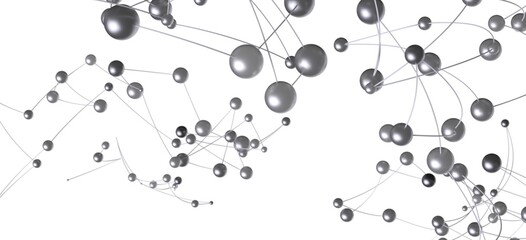 Fototapete - 3D render of interconnected spheres, ideal for technology, network, or connection concepts.