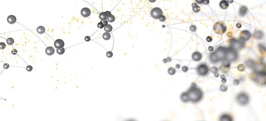 Fototapete - Stock photo of abstract network connections.  Ideal for technology, science, and communication concepts.