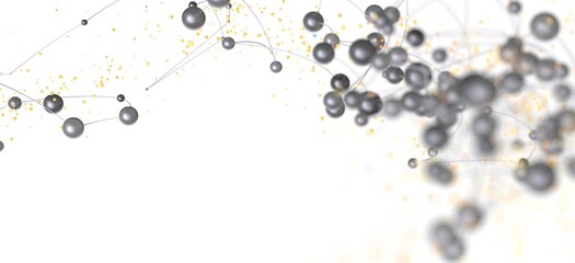 Fototapete - Abstract image of connected spheres, representing network, technology, or connection.