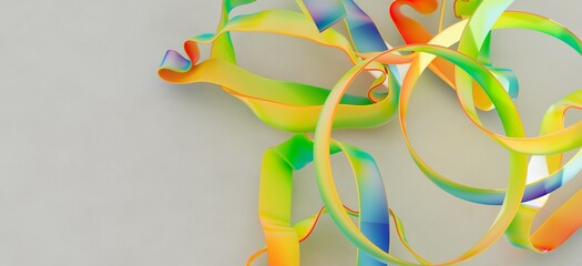 Poster - Vibrant, abstract image of colorful ribbons. Perfect for modern designs.