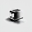 © Murad - Monochrome Toaster with Halftone Effect: A Minimalist Kitchen Appliance in a Distorted, Modern Style