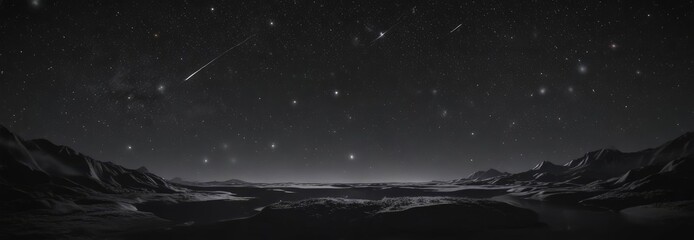Wall Mural - intensely bright stars illuminate a velvet black night , twinkling, milky way