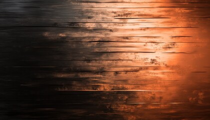 Poster - Abstract Background Featuring Horizontal Lines with a Distressed Texture in Dark Tones and Warm Orange Hues Creating a Dynamic and Textured Visual