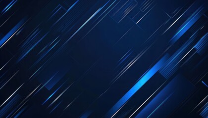 Poster - Abstract Dark Blue Background with Diagonal Light Lines Modern Geometric Pattern Design for Digital Wallpaper and Technology Concept