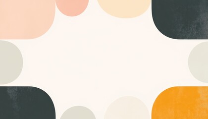 Fototapete - Abstract Geometric Background with Beige Orange and Gray Semi Circles Seamless Pattern for Modern Art Design Creative Decoration Backdrop and Presentation