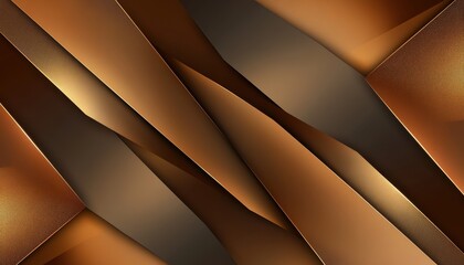 Fototapete - Abstract Geometric Background With Intersecting Bronze and Golden Stripes Creates a Dynamic Diagonal Pattern and Shimmering Metallic Texture