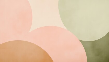 Aufkleber - Abstract Geometric Design with Overlapping Pastel Circles in Soft Light Beige and Earthy Tones