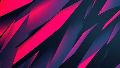 Fototapete - Abstract Geometric Pattern Background with Dark Shades and Vibrant Pink Triangular Shapes Modern Art Design and Digital Illustration