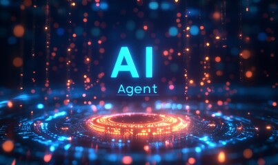 Modern 3D hologram display with glowing 