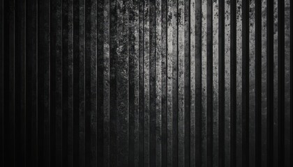 Poster - Grungy Dark Metallic Panel Background with Vertical Lines and Striped Pattern Rough Texture and Abstract Design for Industrial Decoration