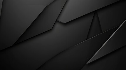Leinwandbilder - Modern Dark Abstract Background with Geometric Shapes and Polygonal Design in Black and Gray with a Futuristic and Minimalist Style for Wallpaper or Backdrop
