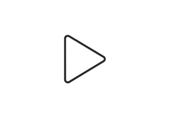 Wall Mural - play button icon created as a simple black vector illustration on a white background for digital med