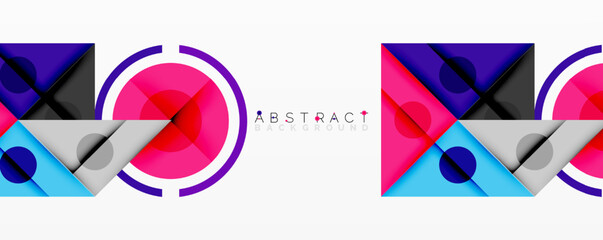 Aufkleber - Modern abstract design. Geometric shapes overlap, creating vibrant color transitions. Clean lines, dynamic composition.