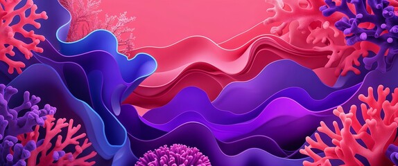 Wall Mural - colorful neon coral and electric purple color abstract background