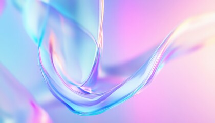Fototapete - Abstract Holographic Background with Vibrant Iridescent Colors and Smooth Fluid Texture in a Modern Style