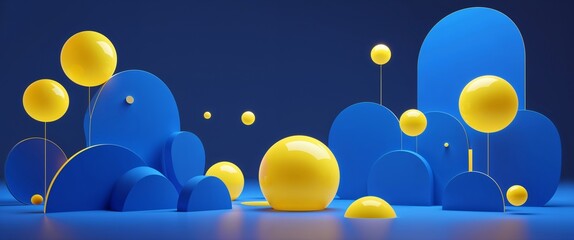 Wall Mural - plain neon blue and neon yellow color abstract background