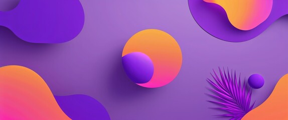 Wall Mural - plain neon purple and neon orange color abstract background