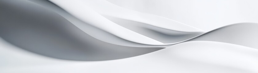 Fototapete - Abstract Smooth White Gray Curves and Waves Background Subtle Gray Curves Creating a Smooth Flow on a Clean White Surface for a Modern Minimalist Design Aesthetic