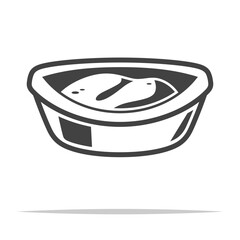 Wall Mural - dough in a bowl outline icon transparent vector isolated