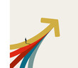 © jozefmicic - Business ambition and growth vector concept. Symbol of career success, goal, objective. Minimal design eps10 illustration.