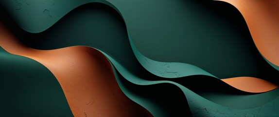 Wall Mural - dark deep green and cinnamon color abstract background