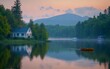 © Arifin - Serene Sunrise Lake House  Canoe