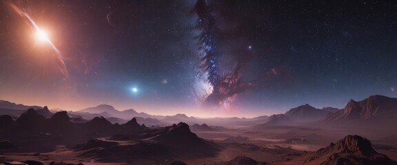 Wall Mural - vast cosmic expanse, swirling nebulae, distant galaxies, texture, astronomical