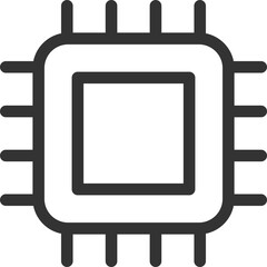 Wall Mural - clean vector icon of a microchip, representing technology, data processing, and innovation. ideal fo