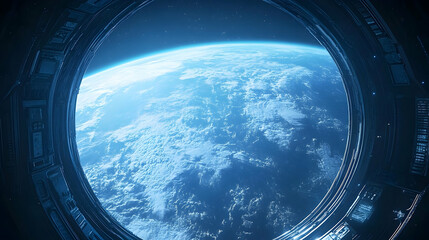 Wall Mural - Cosmic view through a spaceship porthole.