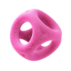 Wall Mural - pink abstract fluffy shape. 3d design element isolated on white background.