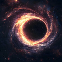 Wall Mural - A swirling, fiery vortex in cosmic space.