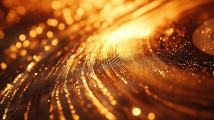Wall Mural - A detailed close-up of a vinyl needle on a spinning record, capturing the textures and glow