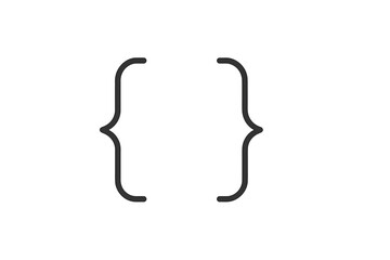 Wall Mural - vector illustration of curly braces indicating code or programming in a minimalistic design suitable