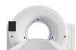 © ImageFlow - Medical CT scanner machine front view with circular tunnel, modern equipment style, isolated on white background. Concept of diagnostic technology. 3D Rendering