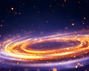 Wall Mural - Glowing orange and purple spiral nebula with sparkling dust