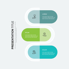 Leinwandbilder - 3 step infographic template. Banner presentation with icons and columns. Vector illustration suitable for business information and web graphic design.