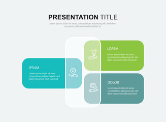 Fototapete - 3 step infographic template. Banner presentation with icons and columns. Vector illustration suitable for business information and web graphic design.