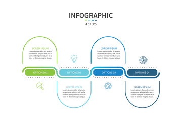 Wall Mural - business infographic template. 4 step timeline journey. process diagram, infographic elements vector