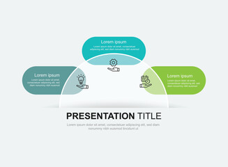 Fototapete - 3 step process infographic template vector with icons and columns on circle concept.