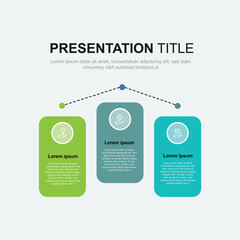 Fototapete - 3 step table infographic template vector element suitable for business information and web graphic design