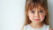© Oleksandr - A young girl expresses her emotions with a frown, revealing intense feelings through her facial expression. Captured in a bright setting, this image showcases raw childhood sentimentality
