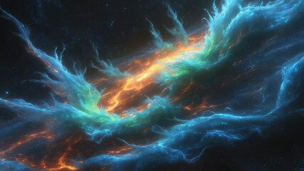 Wall Mural - a stunning, luminous space nebula. elements of this image provided by ai. high-quality photo.
