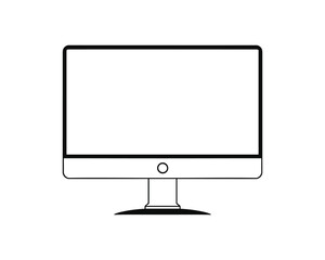 A simple computer monitor outline for technology concepts design