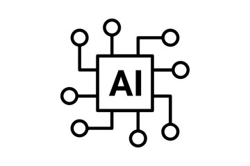 ai line icon on white background. vector illustration.