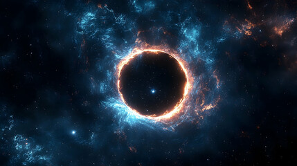 Wall Mural - Cosmic ring of fire in deep space.