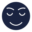 © berkah - relieved emoji icon blue style