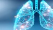 © Arnon  Parnnao - Digital illustration of human lungs with glowing connections and structures.