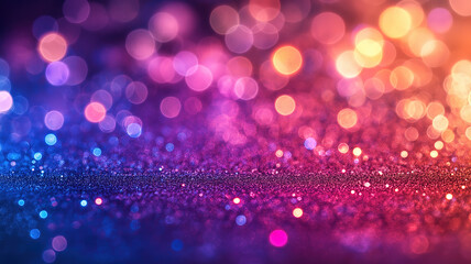 Wall Mural - glittering abstract lights in pink purple and blue with a de-focused dreamy background for a banner