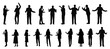 © mia fuiji - Public speaking, successful businessman and woman, speaker on stage silhouette, Diversity, Success, Leadership