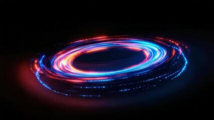 Wall Mural - abstract swirling light trails in blue, red, and orange against a dark background creating a mesmeri